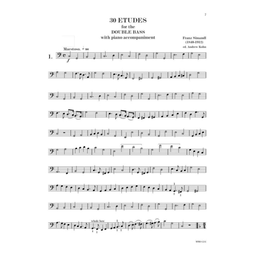 Simandl - 30 Etudes for Double Bass