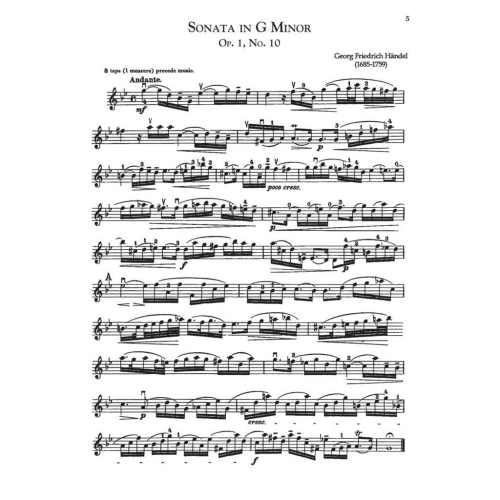 Händel, Georg Friedrich - Six sonatas for flute (or violin) and piano