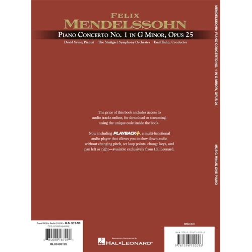 Bartholdy, Felix Mendelssohn - Mendelssohn Concerto No. 1 in G Minor, Op. 25