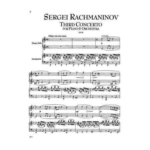 Rachmaninoff - Piano Concerto No. 3 in D minor, op.30 - Music Minus One