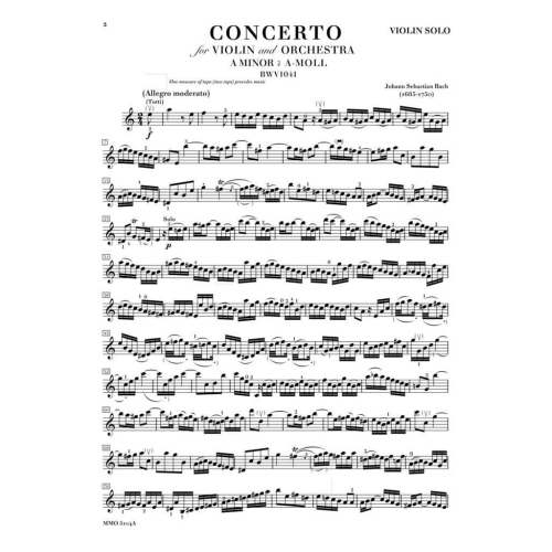 Bach, J.S - Violin Concerto No. 1 in A minor, Violin Concerto No. 2 in E major - Music Minus One