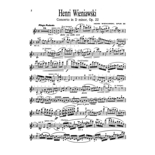 Wieniawski & Sarasate - Violin Concerto No. 2 in D Major, Op. 22