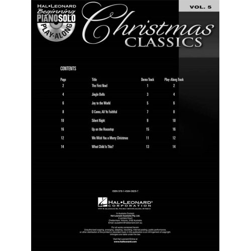 Beginning Piano Solo Play-Along Volume 5: Christmas Classics