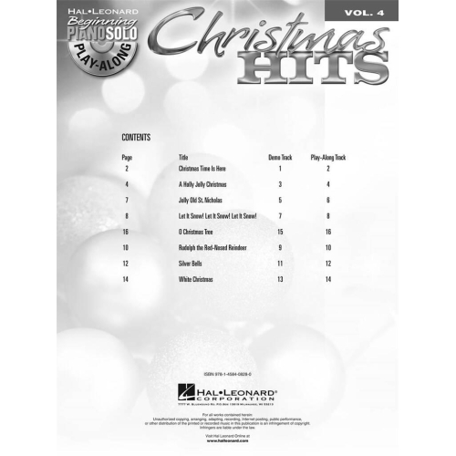 Beginning Piano Solo Play-Along Volume 4: Christmas Hits