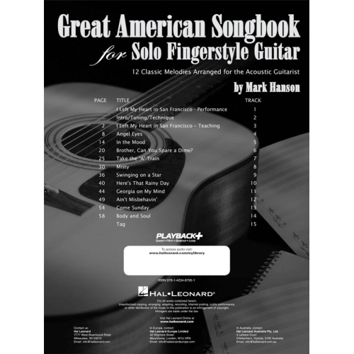 Great American Songbook for Solo Fingerstyle Gtr