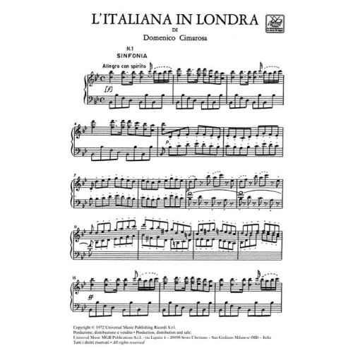 Cimarosa, Domenico - L'Italiana in Londra