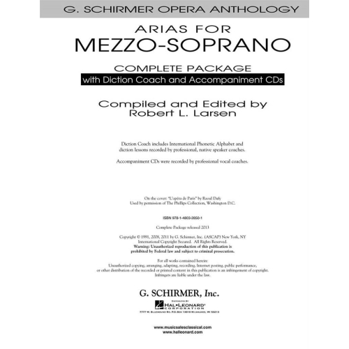 Arias For Mezzo-Soprano - Complete Package