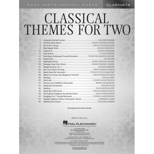 Classical Themes for Two : Clarinet