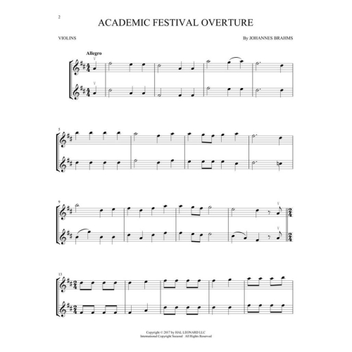 Classical Themes for Two Violins