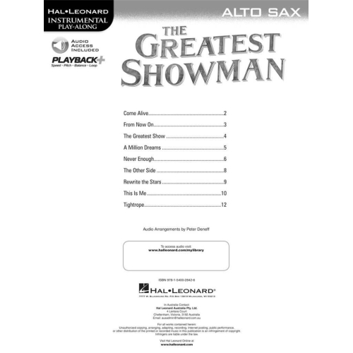 The Greatest Showman (Alto Sax)