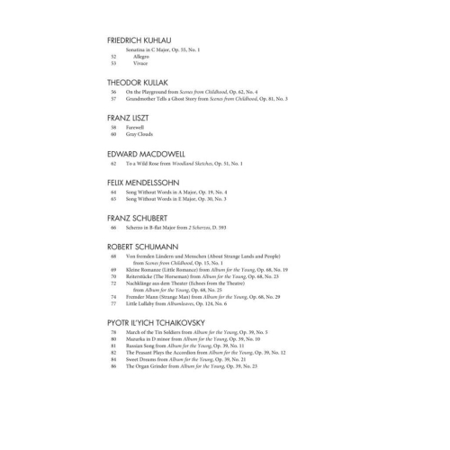 Selected Piano Masterpieces - Intermediate Level