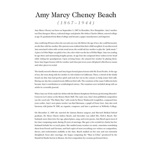 Piano Music of Amy Beach