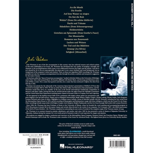 Schubert German Lieder - High Voice, Vol. I