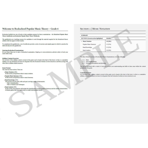 Rockschool: Popular Music Theory Workbook Grade 6
