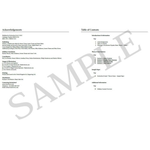 Rockschool: Popular Music Theory Workbook Grade 7