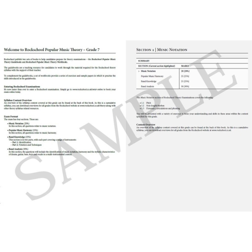 Rockschool: Popular Music Theory Workbook Grade 7