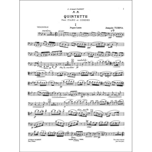 Turina, Joaquín - Quintette Op. 1