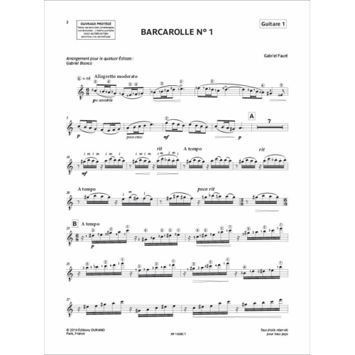 Fauré, Gabriel - Barcarolle n°1