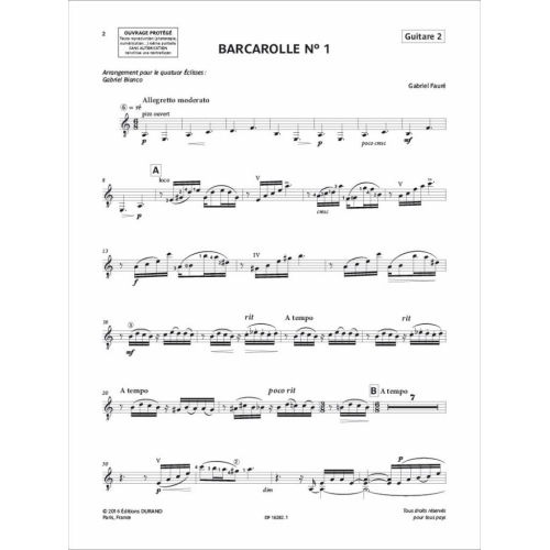 Fauré, Gabriel - Barcarolle n°1