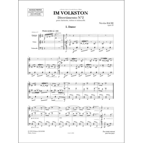 Bacri, Nicolas - Im Volkston Clarinette-Violon-Violoncelle