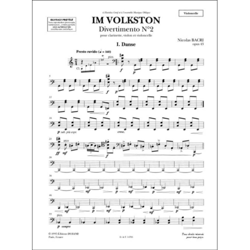 Bacri, Nicolas - Im Volkston Clarinette-Violon-Violoncelle