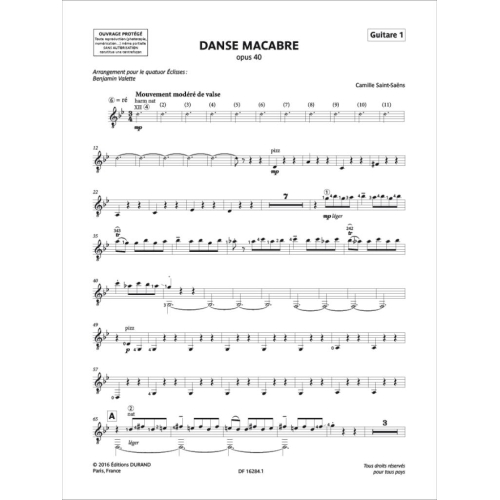 Saint-Saëns, Camille - Danse macabre opus 40 - Parts