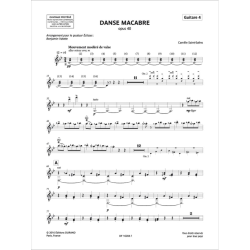 Saint-Saëns, Camille - Danse macabre opus 40 - Parts
