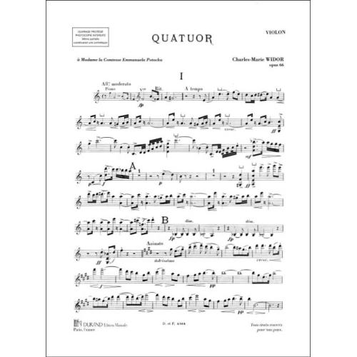 Widor, Charles-Marie - Quatuor Piano-Vln-Vla-Vlc