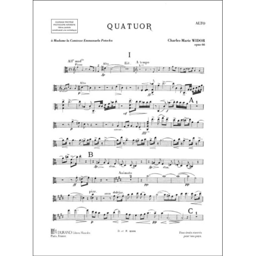 Widor, Charles-Marie - Quatuor Piano-Vln-Vla-Vlc