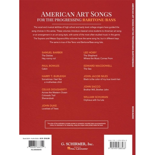 American Art Songs for the Progressing Singer