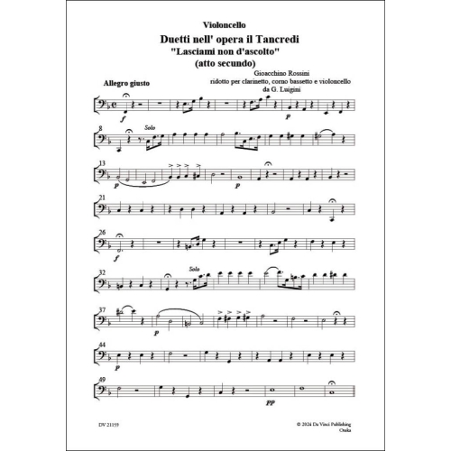 Luigini, G. - Duetti nell'opera il 'Tancredi'