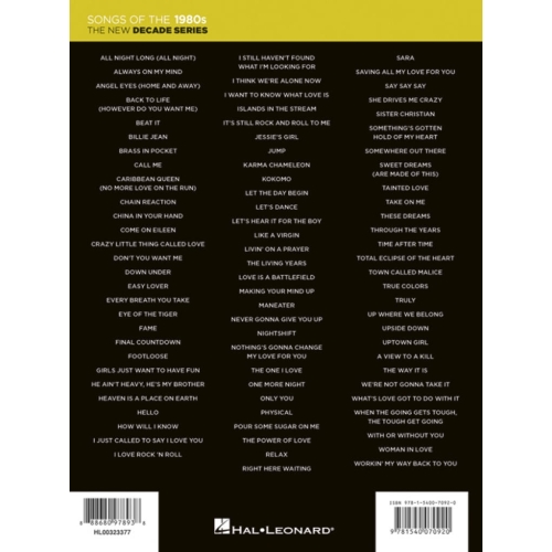 The New Decade Series: Songs of the 1980s
