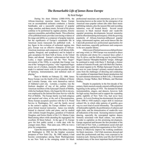 The Music of James Reese Europe