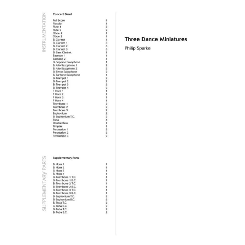 Sparke, Philip - Three Dance Miniatures