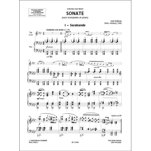 Hubeau, Jean - Sonate