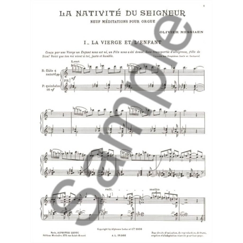 Messiaen, Olivier - La Nativité Du Seigneur Vol. 1