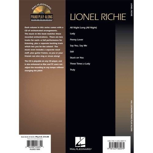 Piano Play-Along Volume 82: Lionel Richie