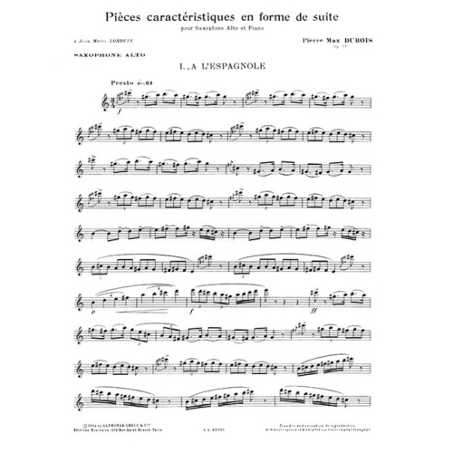 Dubois, Pierre-Max - Pièces Caractéristiques En Forme De Suite Op.77