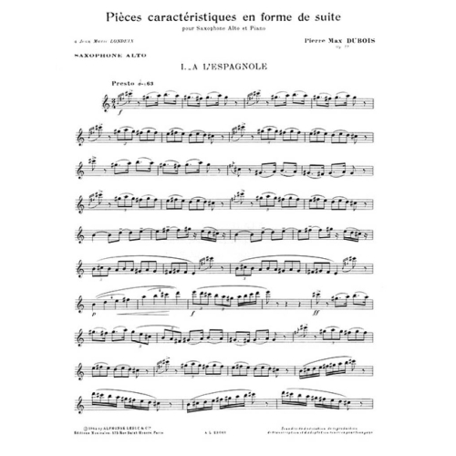 Dubois, Pierre Max - Pièces Caractéristiques En Forme De Suite Op.77