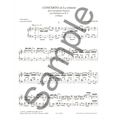 Vivaldi, Antonio - Concerto FVII/5 RV461 In A Minor