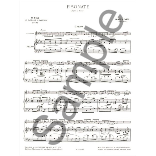 Händel, Georg Friedrich - Flute Sonata No.1