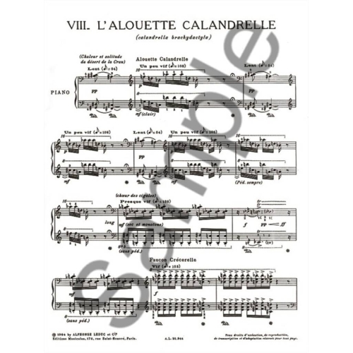 Messiaen, Olivier - Catalogue D'Oiseaux, Pour Piano, Livre 5