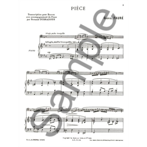 Fauré, Gabriel - Pièce