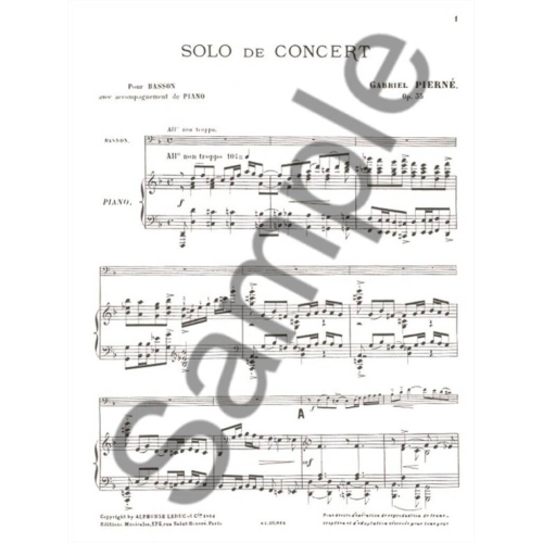 Pierne, Gabriel - Solo de Concert Opus 35
