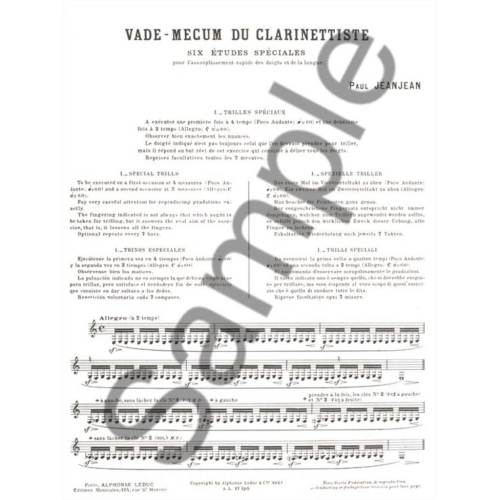 Jeanjean, Paul - Vademecum Du Clarinettiste
