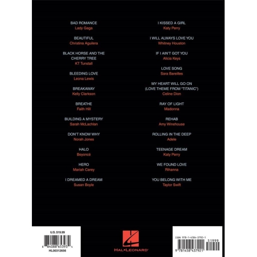 Vocal Pop - Original Keys for Female Singers
