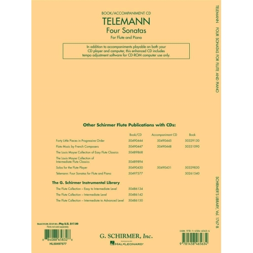 Telemann, Georg Philipp - Four Sonatas For Flute And Piano