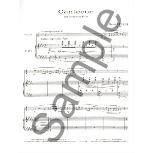 Büsser, Henri - Cantecor Cor En Fa Et Piano