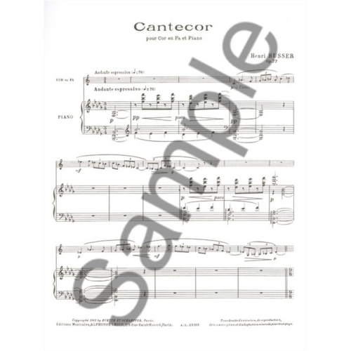 Busser, Henri - Cantecor for Horn in F and Piano