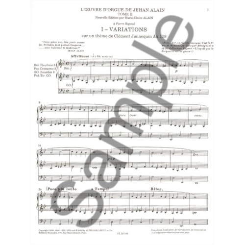 L'Oeuvre d'Orgue de Jehan Alain ? Tome II